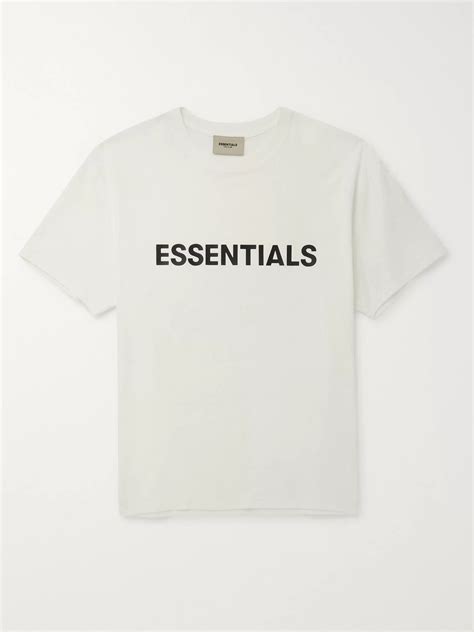 Essentials Logo Appliquéd Mélange Cotton Jersey T Shirt In White Modesens