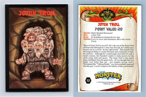 Jotun Troll 12 Monster In My Pocket 1991 Topps Trading Card