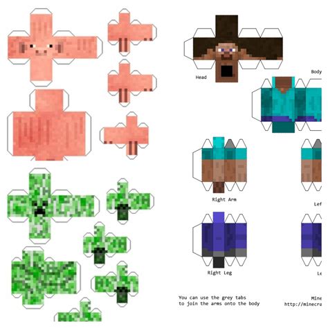 Minecraft Figuren Basteln Vorlagen Minecraft Bastelvorlagen Zum