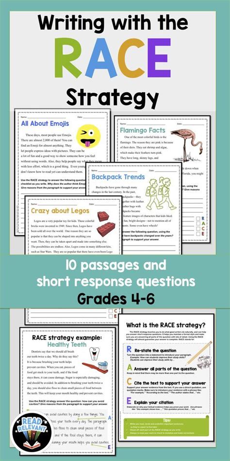Race Strategy Practice Worksheets Writing Passages And Prompts Text