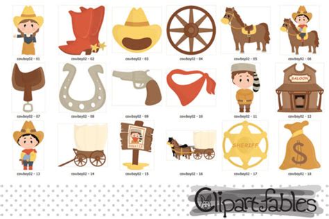 Cowboy Clipart Western Clip Art Graphic By Clipartfables · Creative