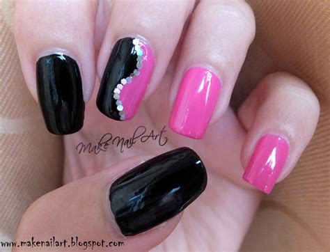 Black And Pink Nail Art Design Nail Art By Make Nail Art Nailpolis