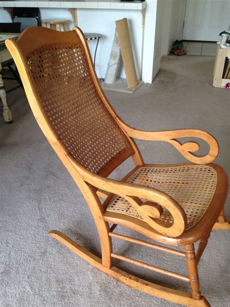 Antique Maple Lincoln Rocking Chair 1890 1910 Cane Seat And Etsy