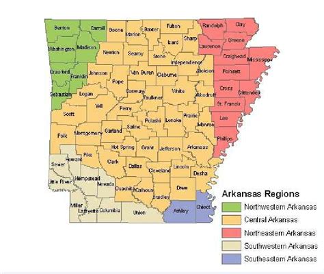 Arkansas Counties Map With Names