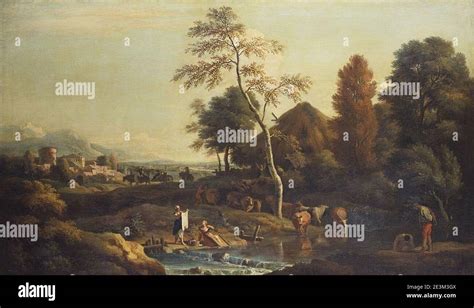 Marco Ricci Belluno 1676 Venice 1730 Landscape With Women Washing