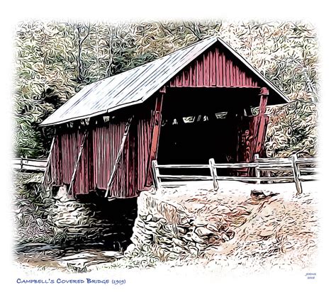 Campbells Covered Bridge Digital Art By Greg Joens