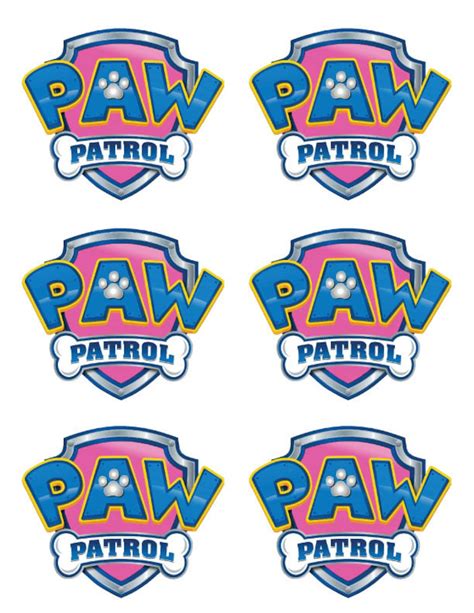 Paw Patrol Birthday Pink Badges A Page Digital Copy Etsy