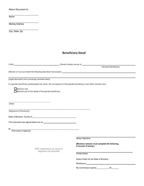 Montana Beneficiary Deed Form Fill Out Sign Online And Download Pdf