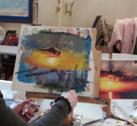 Dupont Art Club Painting A Sunset Demonstration 21st March