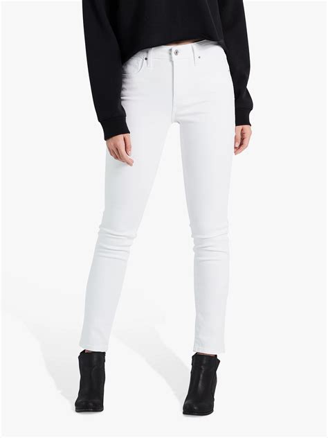 Levis 721 High Rise Skinny Jeans Western White At John Lewis And Partners