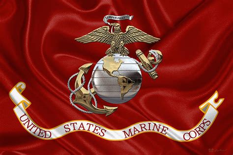 U S Marine Corps U S M C Eagle Globe And Anchor Over Corps Flag