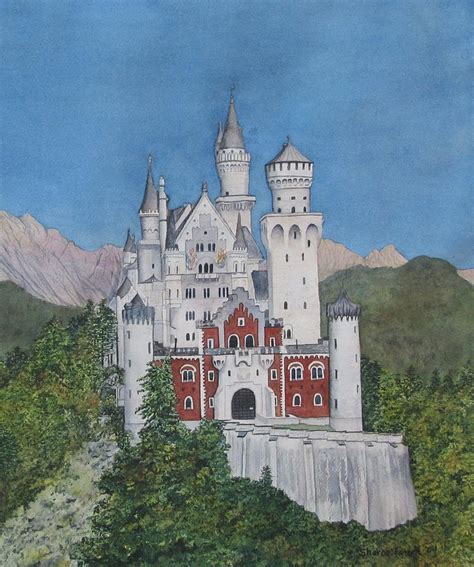 Neuschwanstein Castle Painting By Sharon Farber