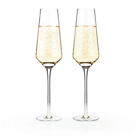 Champagne Flute 2pcs Raye Crystal Riedel Vintage Elegant Champagne Flutes