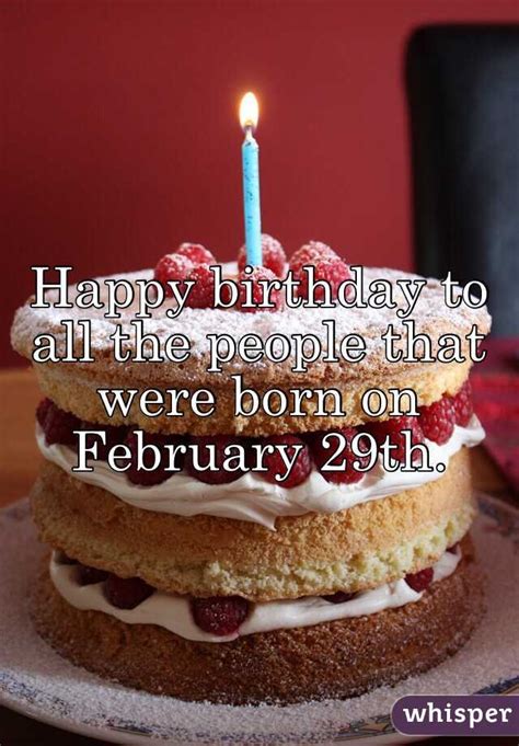 Happy Birthday To All The People That Were Born On February 29th
