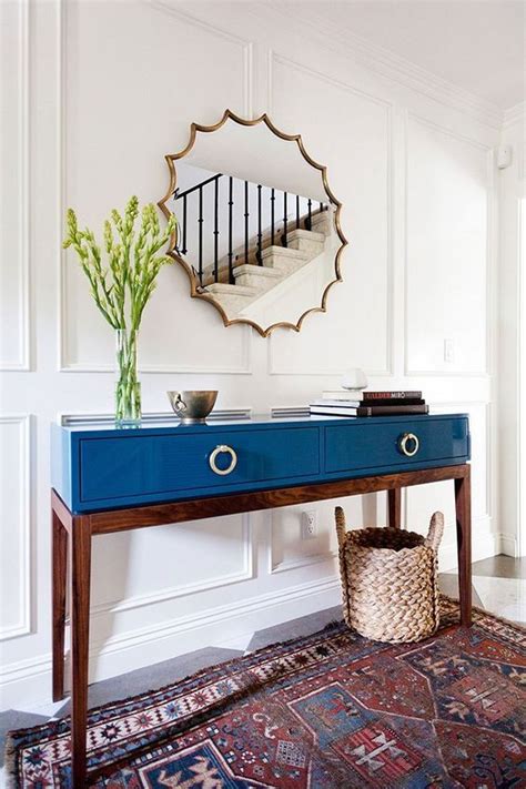 17 Enviable Entryways | Blue console table, Entry table decor, Lacquer