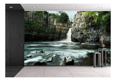 Wall26 Landscape With Mountain And Waterfall Removable Wall Mural