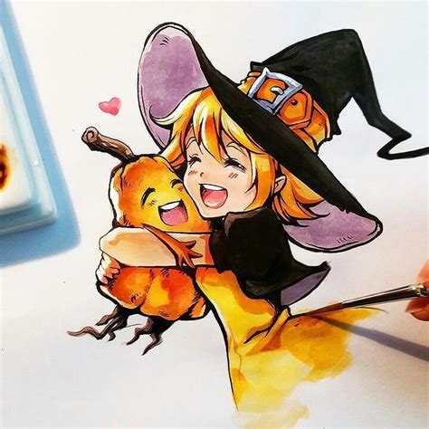 Happy Halloween Anime Art Art Manga Drawing