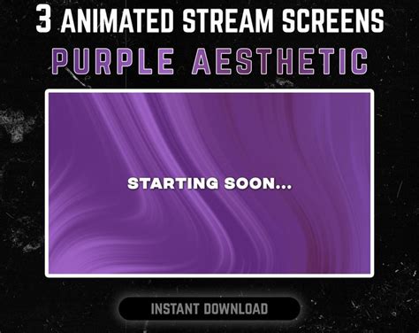 Purple Twitch Overlays Purple Color Twitch Panels Starting Soon Be