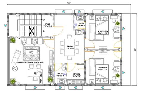25x 50 House Ground Floor Plan 2 Bhk Plan Drawing Autocad File Cadbull