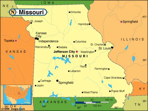 Major Cities Map Of Missouri