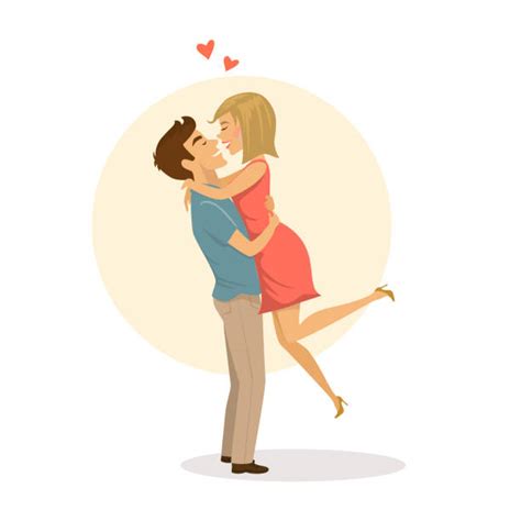 Cute Kissing Couple Pic Illustrations Royalty Free Vector Graphics