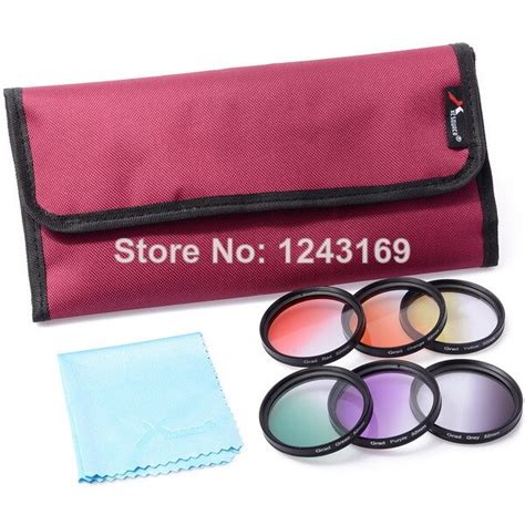 Xcsource 6pcs 52mm Graduated Color Lens Filter Kit With Bag For Canon
