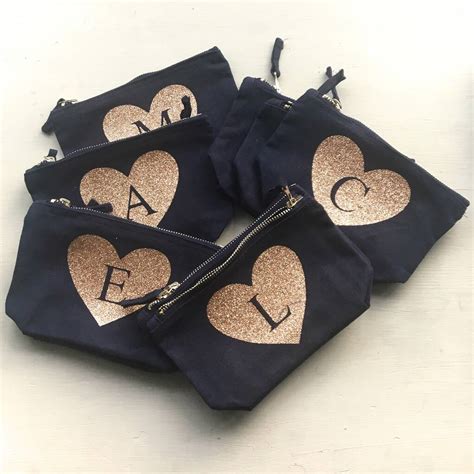 Personalised Heart Print Glitter Pouch By Love Lammie Co