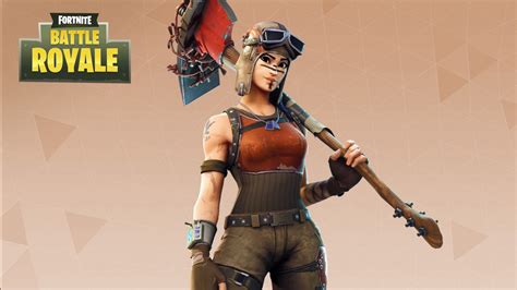 Renegade Raider Holding Pickaxe In Brown Background Fortnite Hd Games