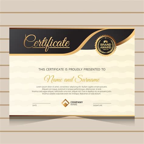Premium Vector Elegant Black And Gold Diploma Certificate Template
