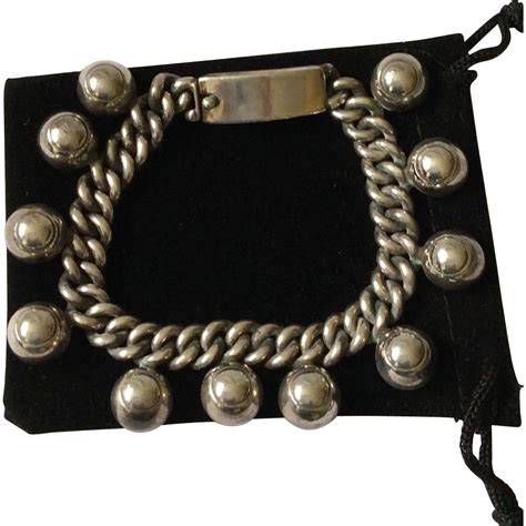 Los Castillo Sterling Silver Bracelet, c. 1945 | Sterling silver bracelets, Silver bracelet, Silver