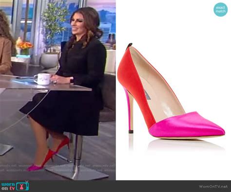 Wornontv Morgan Ortaguss Red Colorblock Pumps On The View Clothes