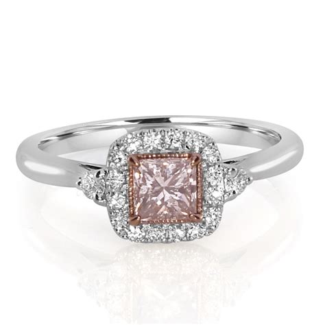 Real Ct Natural Fancy Pink Diamonds Engagement Ring K Solid Gold