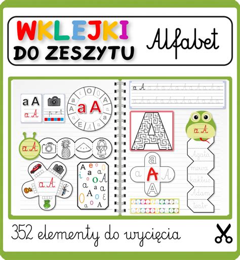 Wklejki Do Zeszytu Alfabet Materiały Do Wydrukowania Czaryzdrukarypl