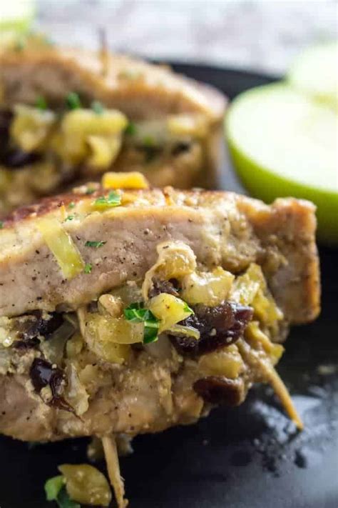 Working on a cutting board *affiliate link, turn the chop so that the fatty side is down. Baked Apple Stuffed Pork Chops (Gluten Free) • Dishing Delish