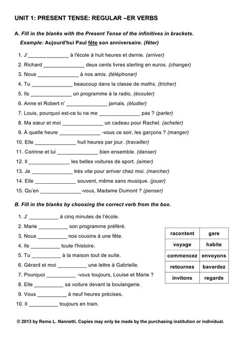 French Grammar Practice Exercises French Worksheets French Grammar