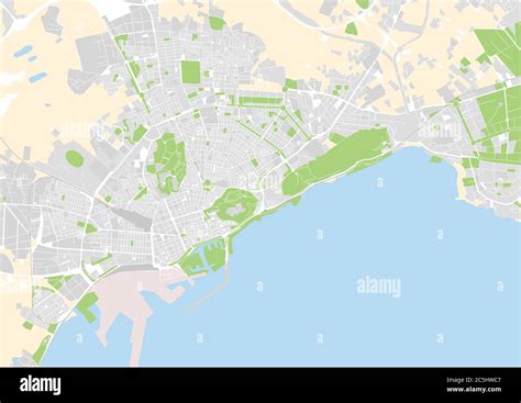 Mapa vectorial de la ciudad de Alicante España Imagen Vector de stock