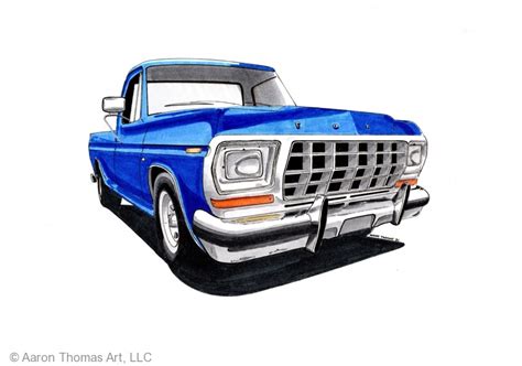 Ford Truck Drawing Aaron Thomas Art Automotive Artwork Sketch