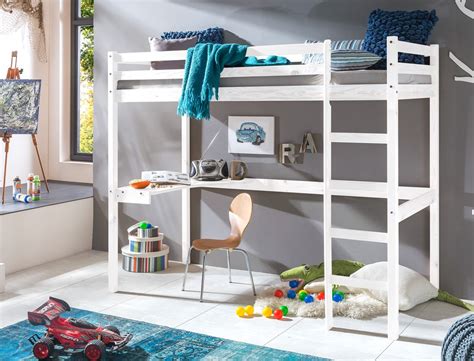 Ein solches beispiel wollen wir ihnen heute vorstellen: Hochbett mit Schreibtisch Dean 90x200 Kiefer weiß ...