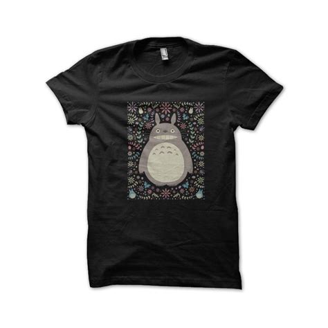 Black Totoro And Flowe Shirt In Sublimation