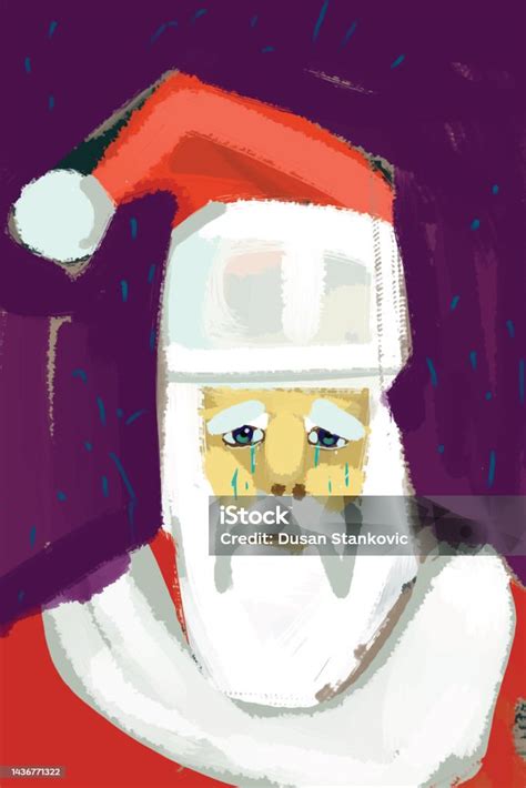 Portrait Of A Sad Santa Claus Stock Illustration Download Image Now