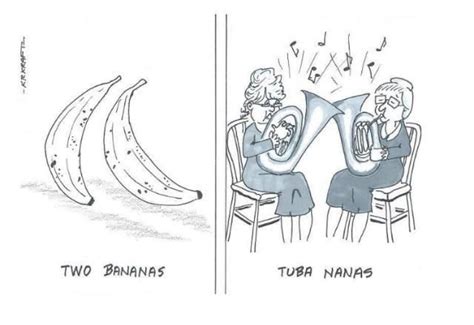 Two Bananas Vs Tuba Nanas Music Jokes Funny Band Memes Music Puns