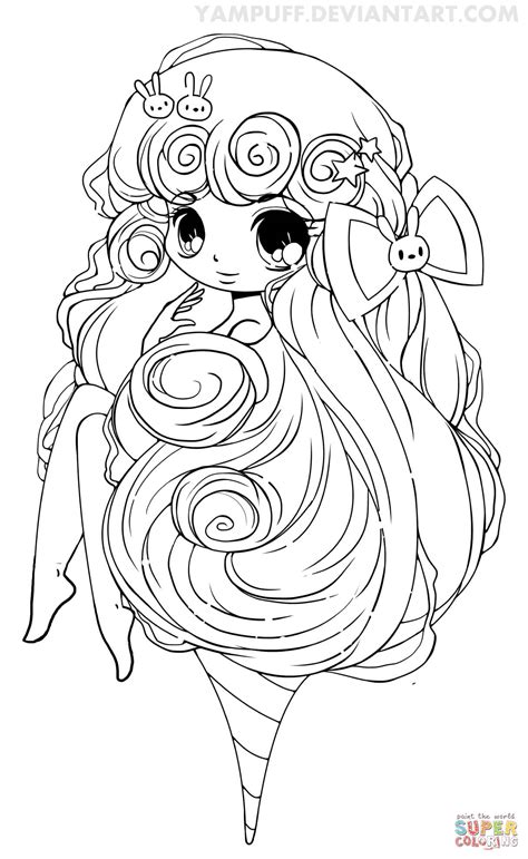 Gambar Chibi Cotton Candy Girl Coloring Page Free Printable Pages Click Di Rebanas Rebanas