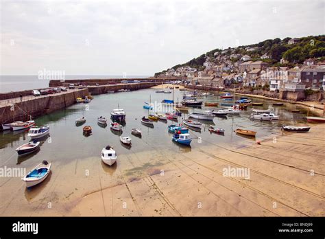 Pretty Fishing Harbour Village Mousehole Cornwall England Where