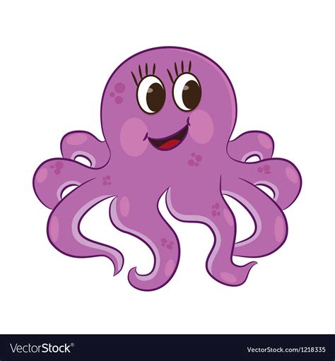 Cartoon Octopus Royalty Free Vector Image Vectorstock