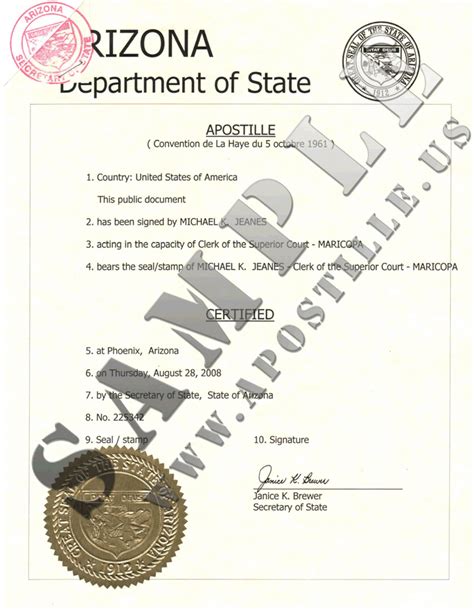 Authentications Of Documents State Arizona