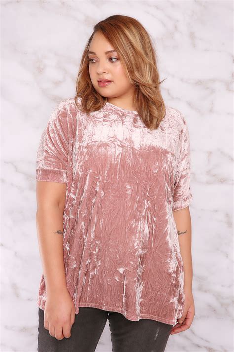 Limited Collection Dusty Pink Crushed Velvet Boyfriend Top