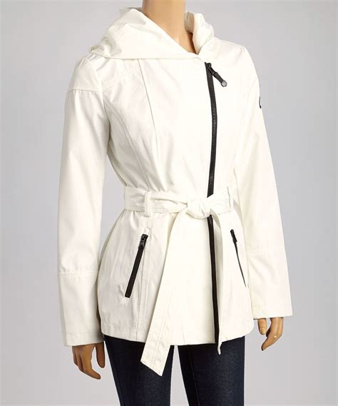 Look What I Found On Zulily White Hooded Asymmetrical Trench Coat By