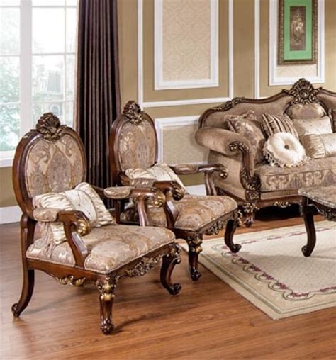 Leather accent chairs set of 2. Best Furniture MC1428 Gold Wood Trim Hazelnut Fabric ...