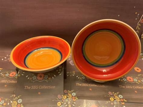 Royal Norfolk Stoneware Cereal Soup Bowl Mambo Bright Red Yellow Set