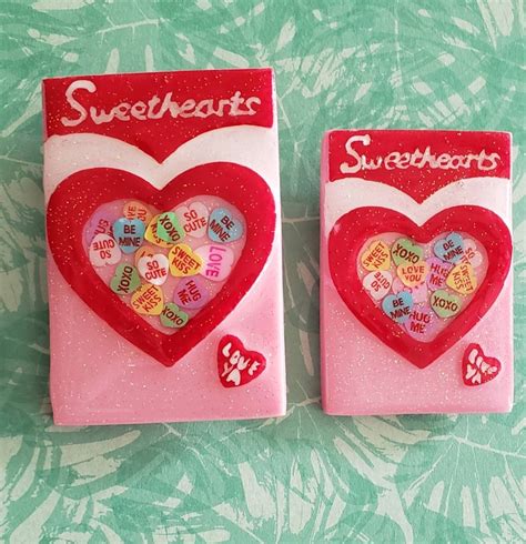 Valentine Conversation Hearts Candy Box Brooch Etsy